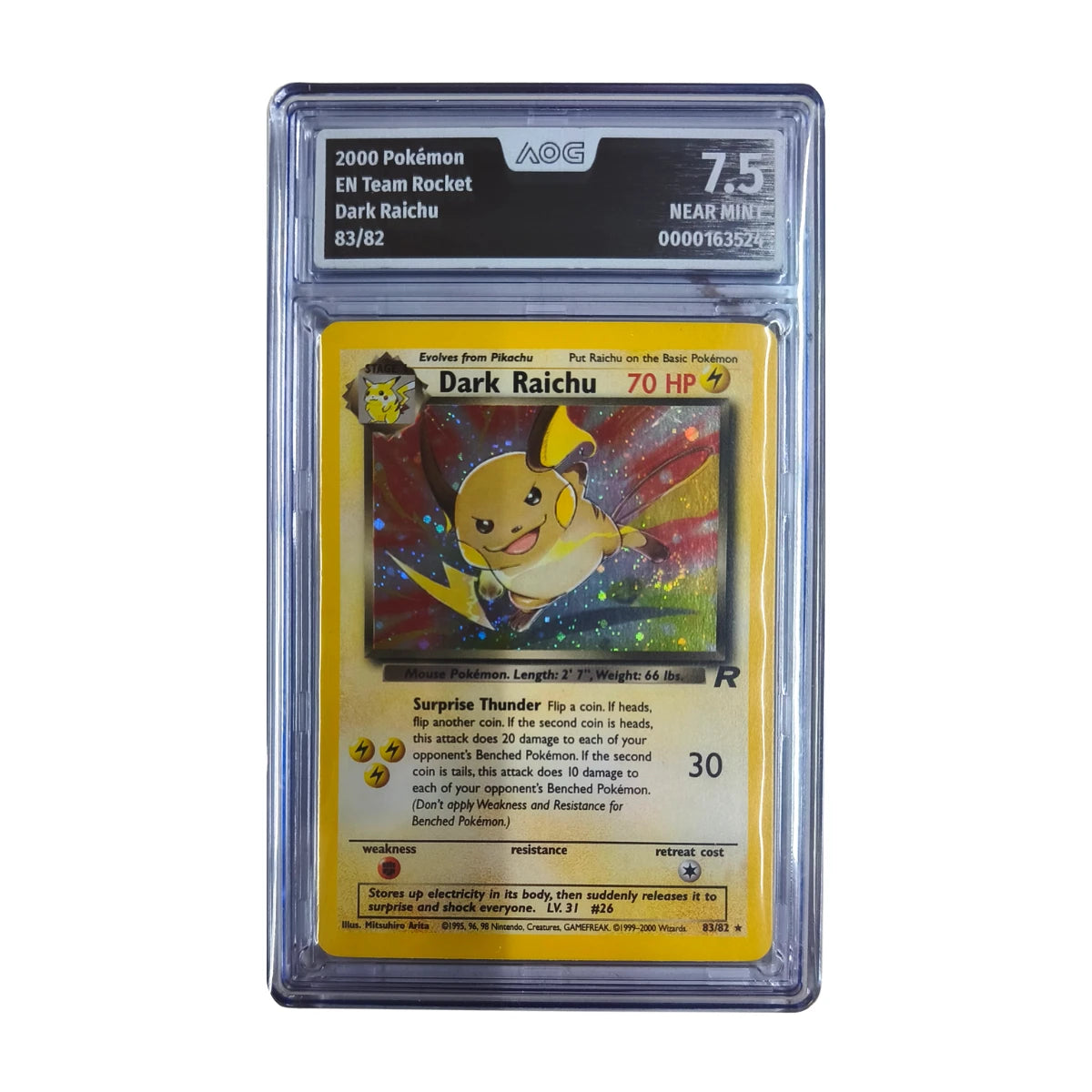 Pokémon - Dark Raichu #83/82 (Team Rocket) – AOG 7.5 Near Mint