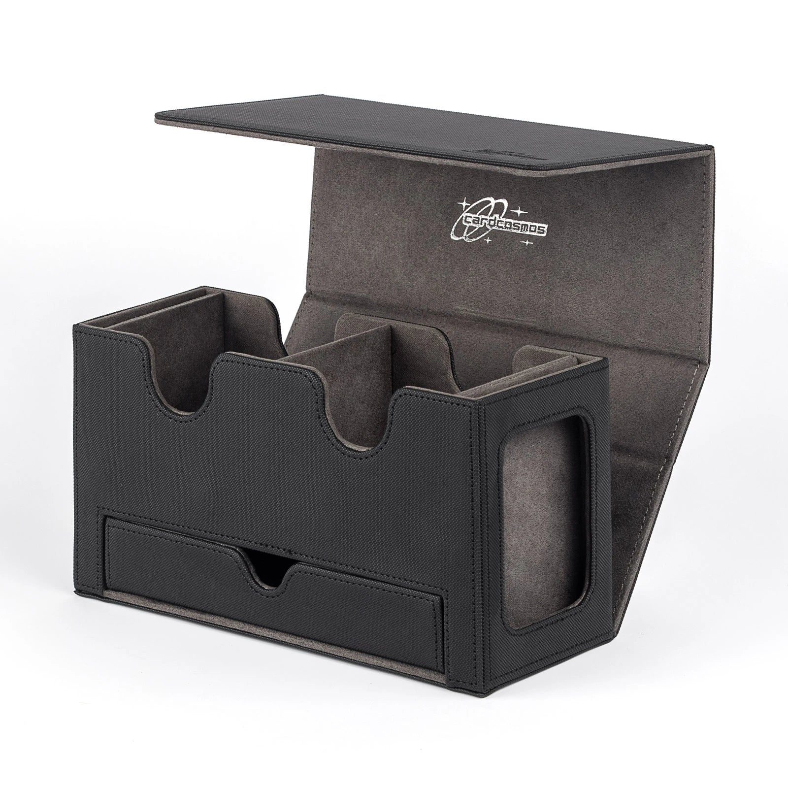 cardcosmos - Deck box premium 200+ Vassoio per Dadi Nero