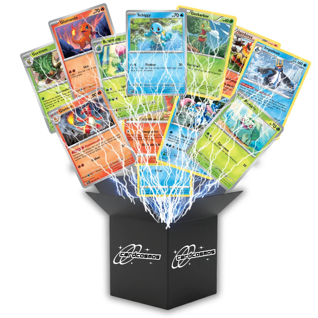 Pokémon Set di carte Tedesco – 20 carte Starter Pokémon & Mega-Entwicklung – Selezionate casualmente
