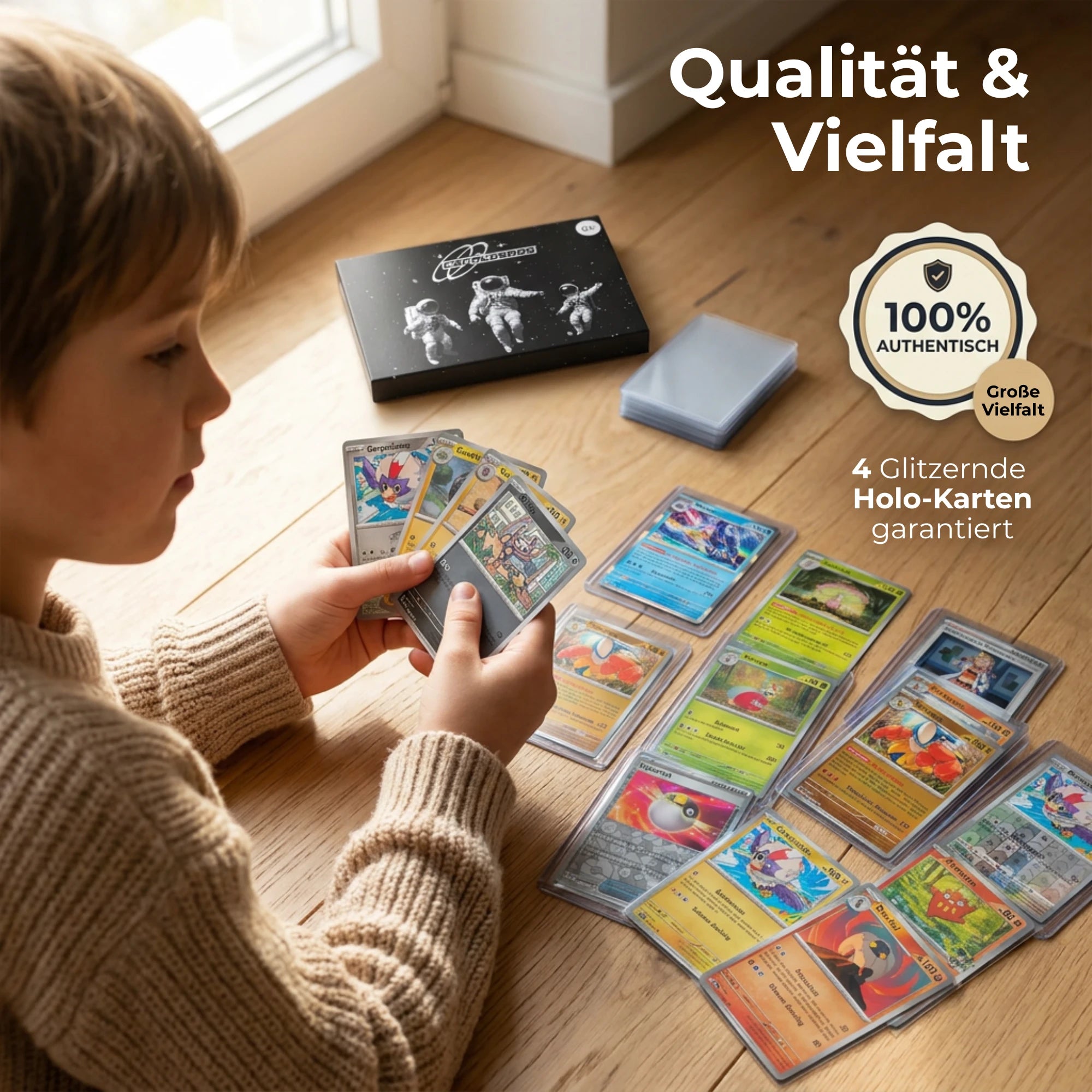Set di carte Pokémon Inglese – 30 carte incl. 4 Holo + 100 Bustine protettive