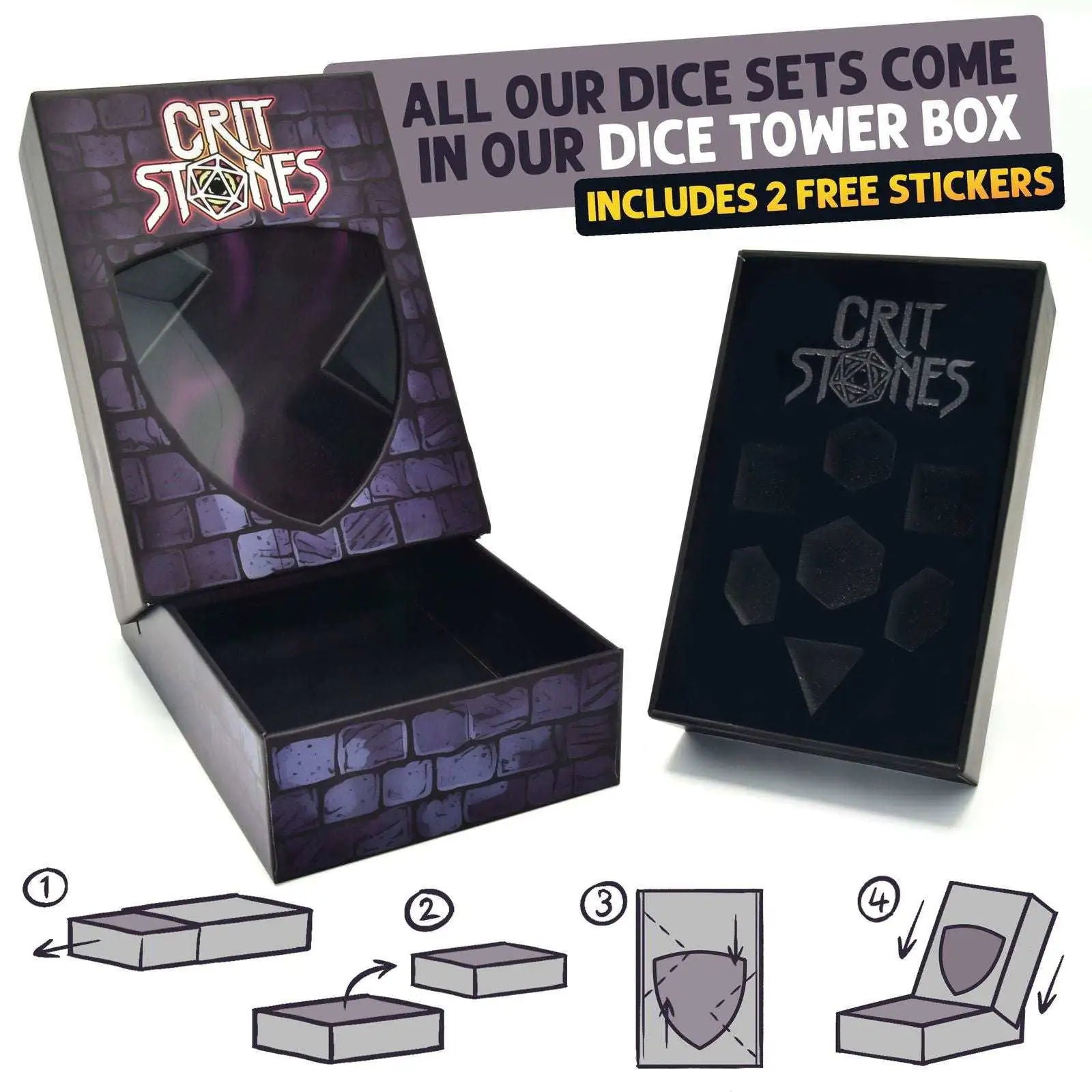Glassstaff - Lotus Blossom Metal RPG Dice Set - CritStones Dice