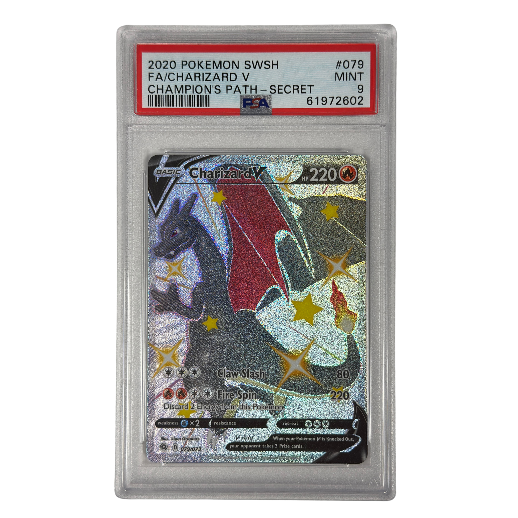 Pokémon - Charizard V Rara segreta #079/073 (Champion’s Path) – PSA 9 Mint
