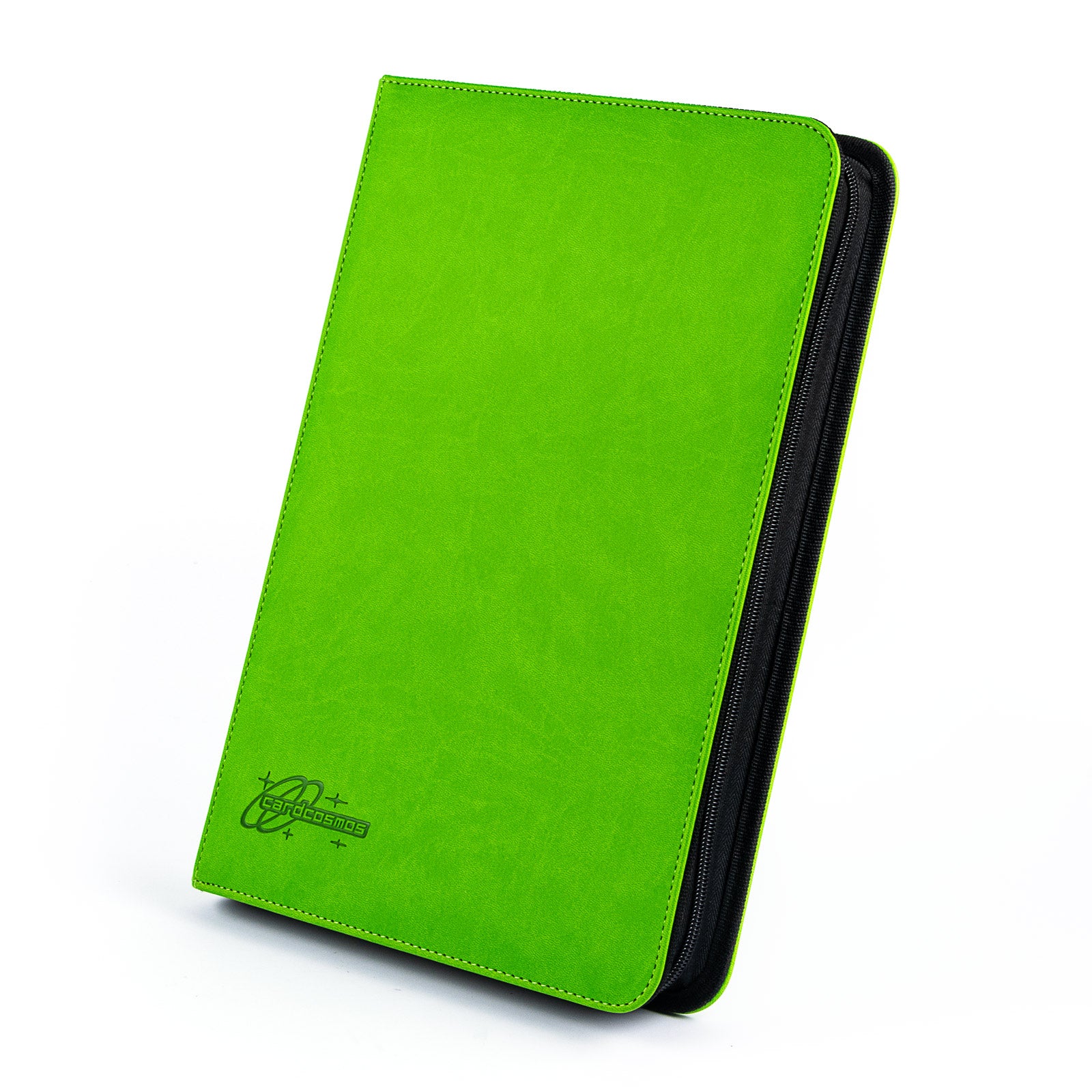 cardcosmos - Raccoglitore premium in pelle con 9 tasche e cinturino - Lime