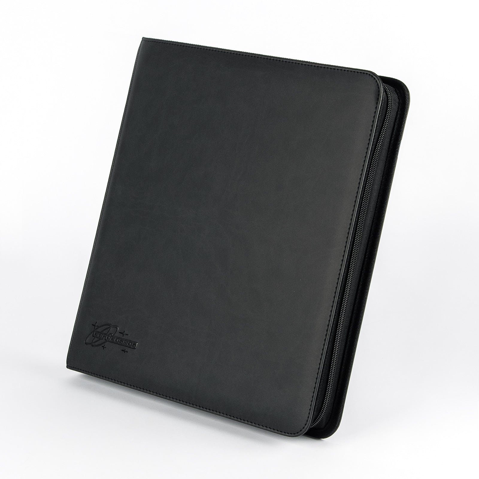cardcosmos - Raccoglitore con zip premium 12 tasche in pelle - Nero