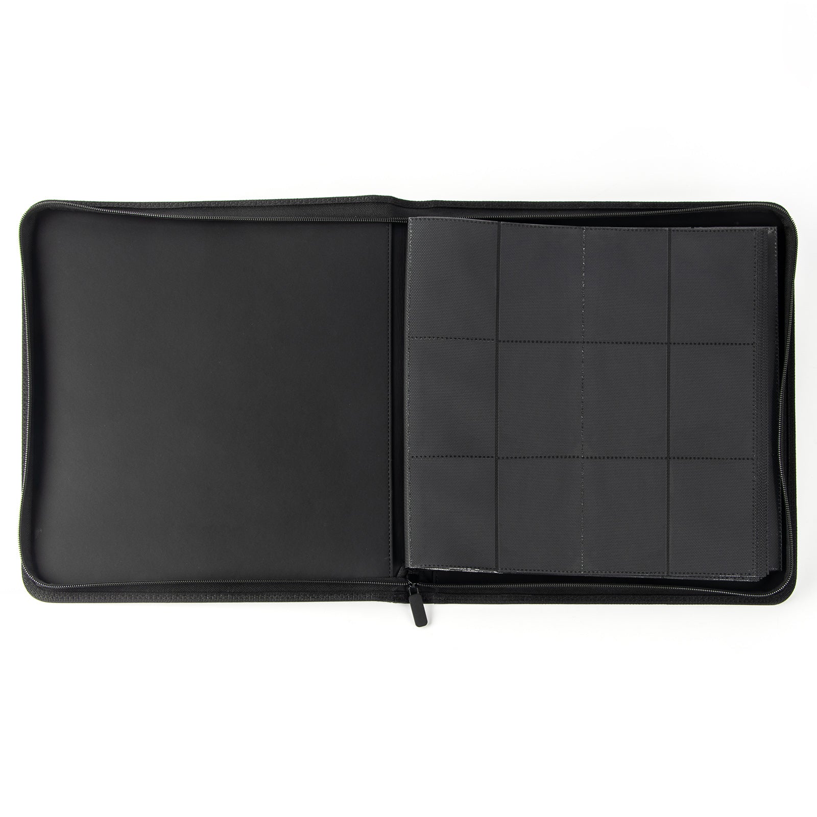 cardcosmos - Raccoglitore con zip premium 12 tasche in pelle - Nero