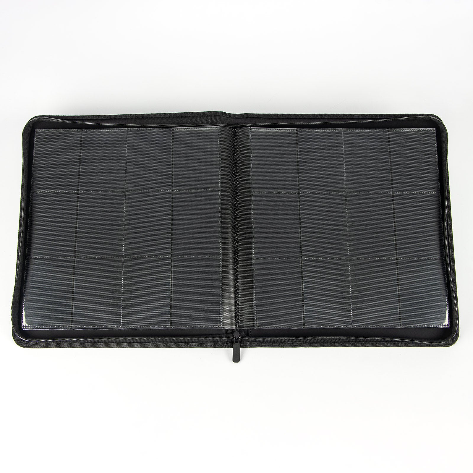 cardcosmos - Raccoglitore con zip premium 12 tasche in pelle - Nero