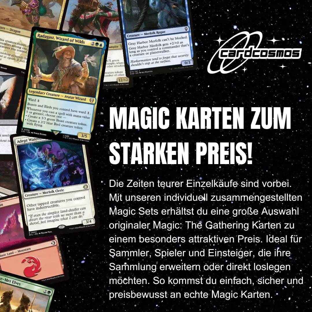 Magic: The Gathering Card Set English – 200 cards incl. 16 Rares & 4 Foil + 100 Card Sleeves