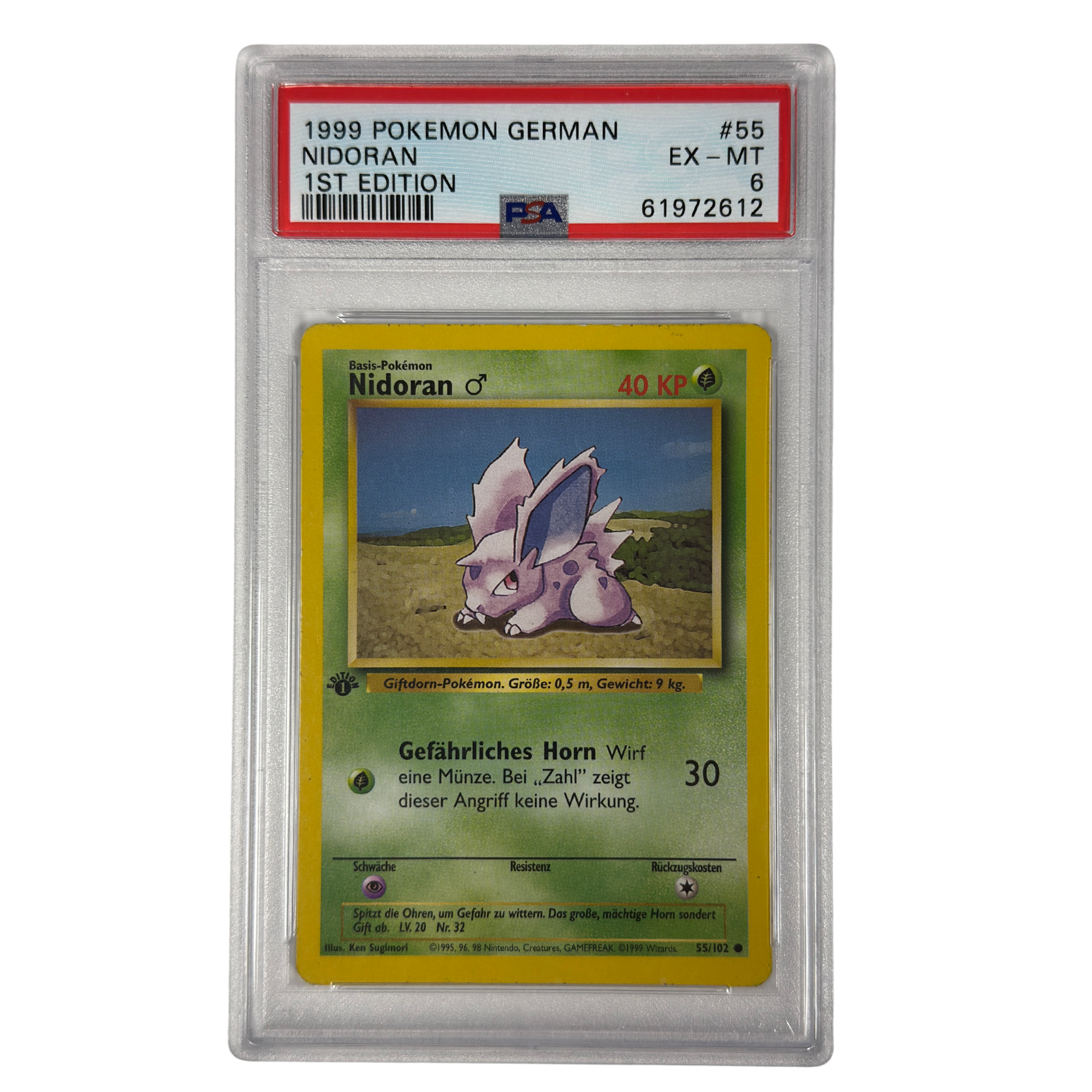 Pokémon - Nidoran ♂ #55/102 (Base Set 1st Edition) – PSA 6 Eccellente-Mint