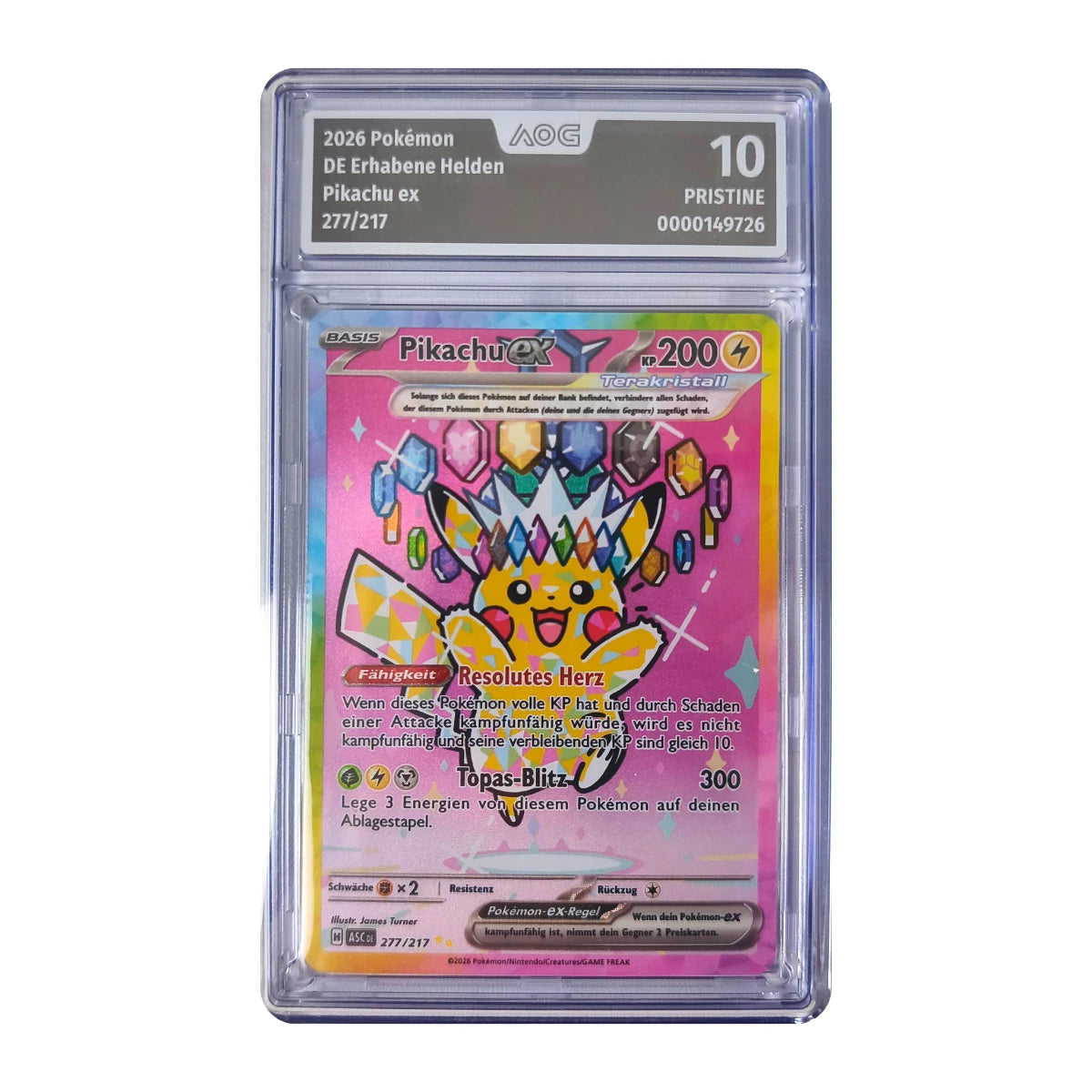 Pokémon - Pikachu ex #277/217 (Erhabene Helden) – AOG 10 Pristine