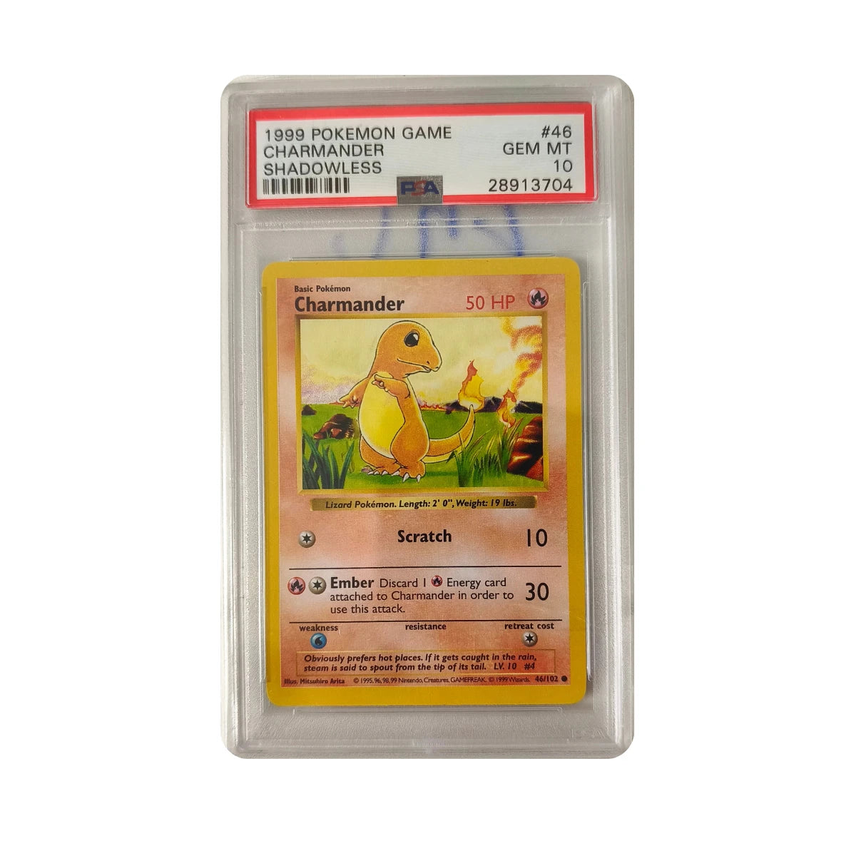 Pokémon - Charmander #46 (Base Set Shadowless) – PSA 10 Gem Mint