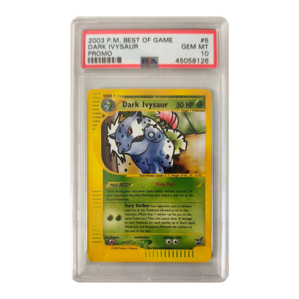 Pokémon - Dark Ivysaur #6 (Best of Game Promo) – PSA 10 Gem Mint