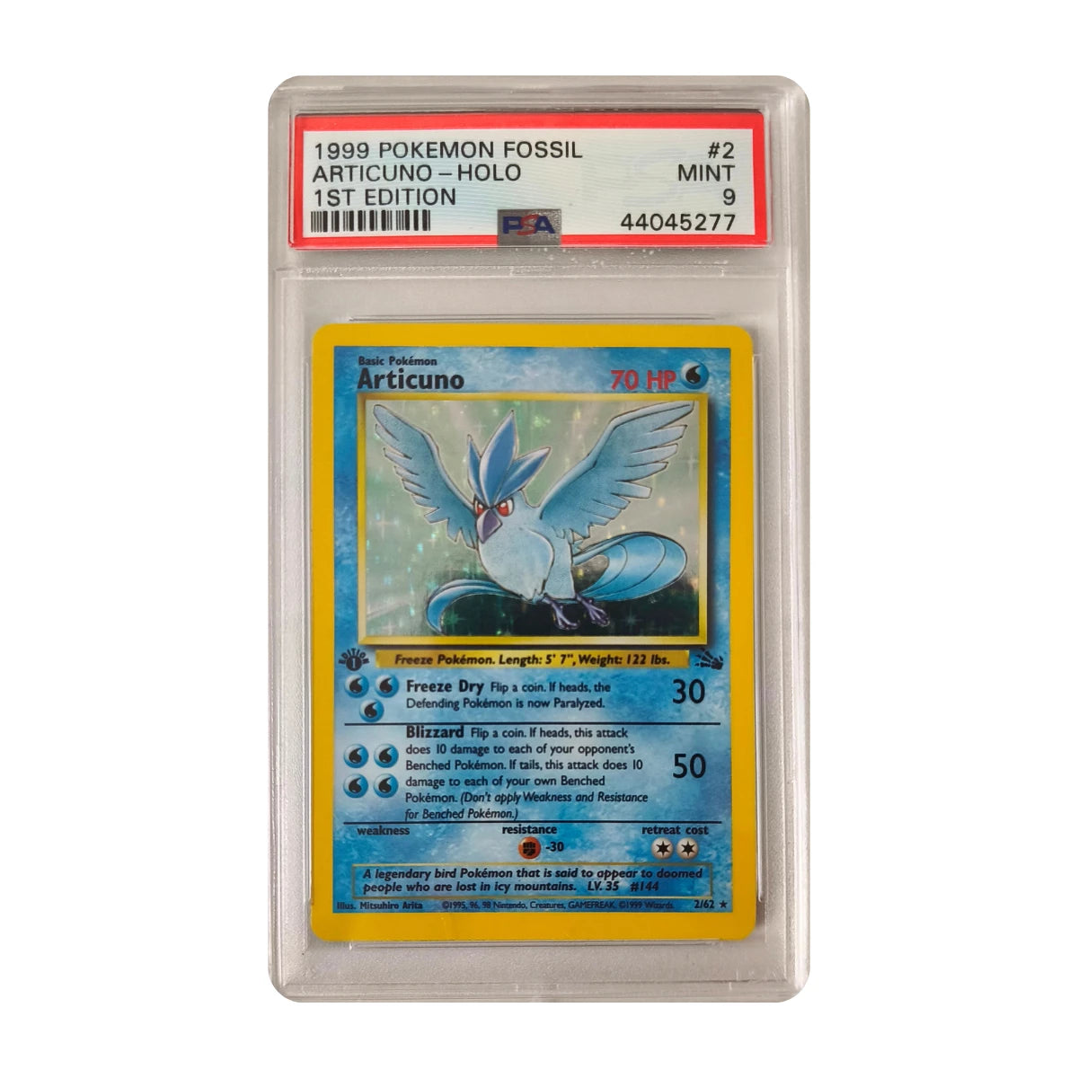 Pokémon - Articuno #2 (Fossil 1st Edition) – PSA 9 Mint