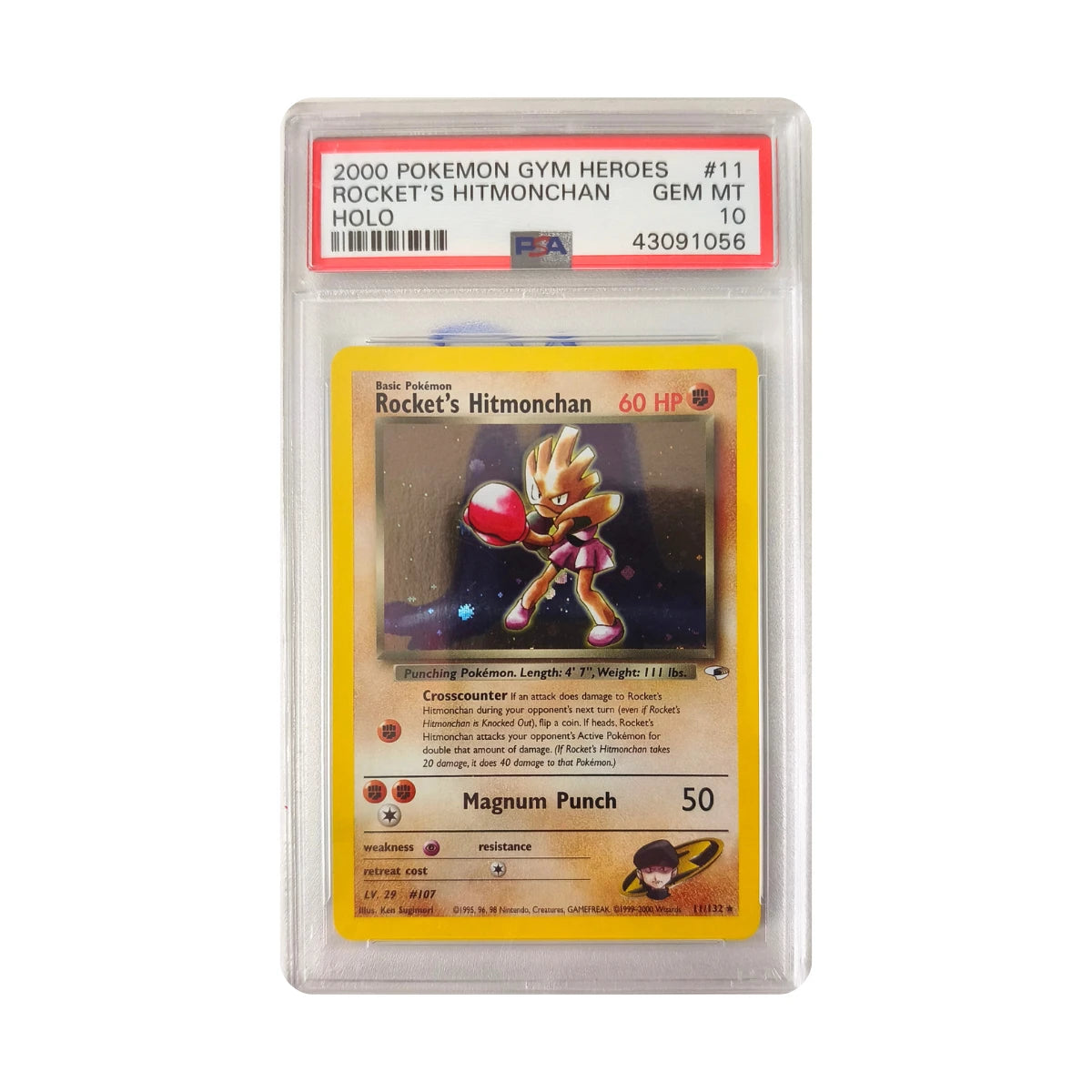 Pokémon - Rocket's Hitmonchan #11 (Gym Heroes) – PSA 10 Gem Mint