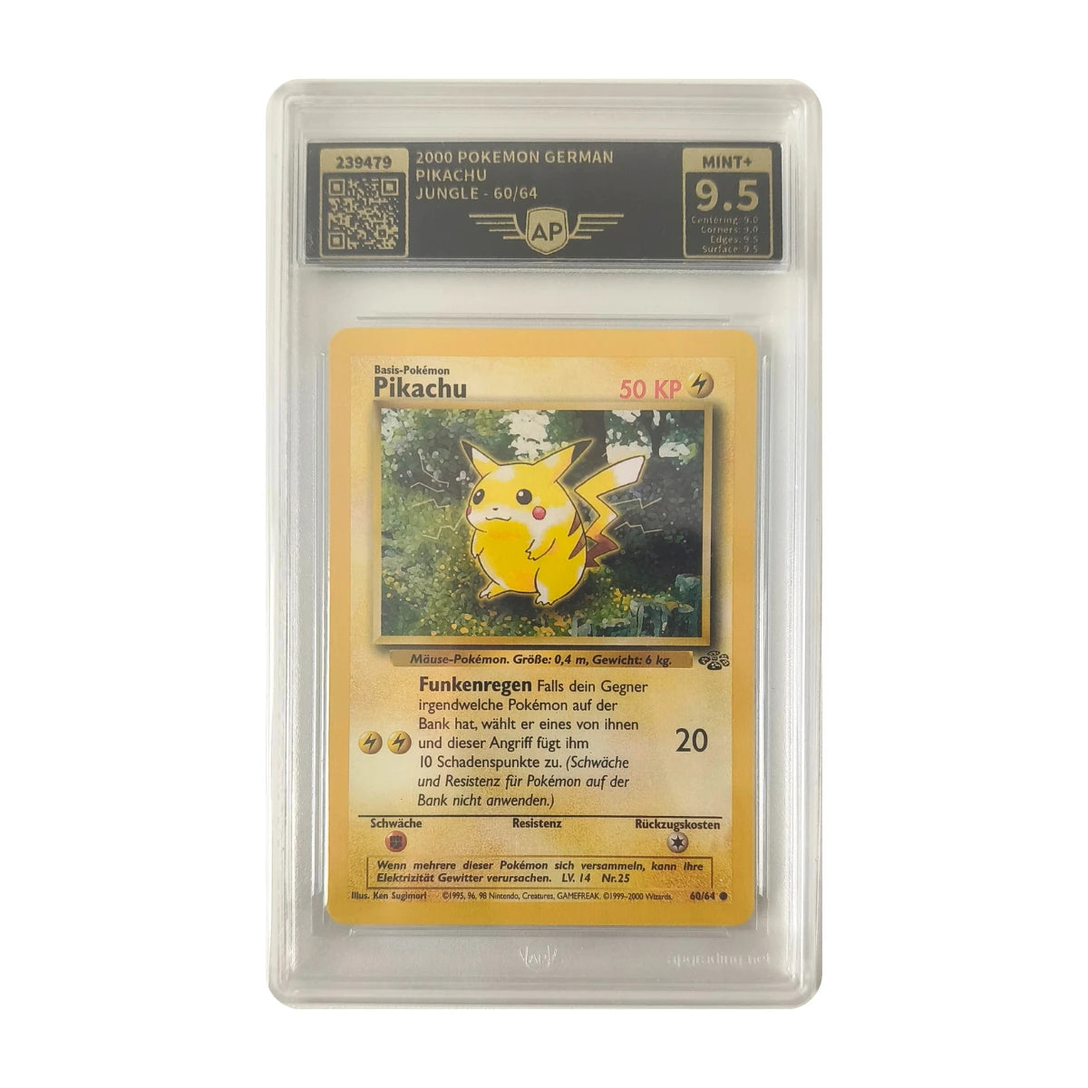 Pokémon - Pikachu #60/64 (Jungle) – AP Grading 9.5 Mint+