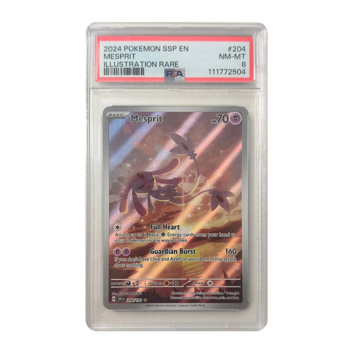 Pokémon - Mesprit #204/191 (Surging Sparks) – PSA 8 NM-MT