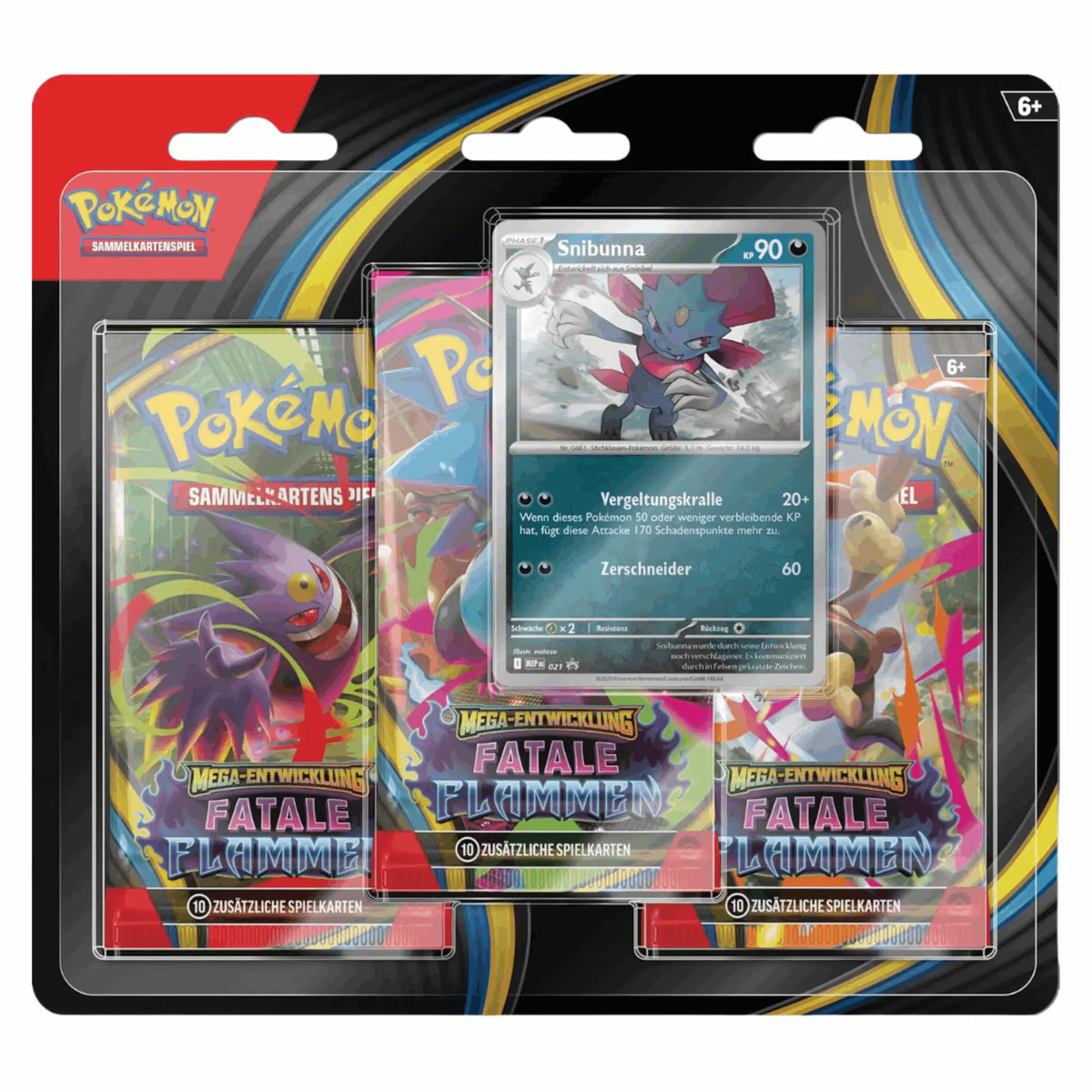 Pokémon - Mega-Entwicklung Fatale Flammen 3-Pack Blister - Snibunna - DE