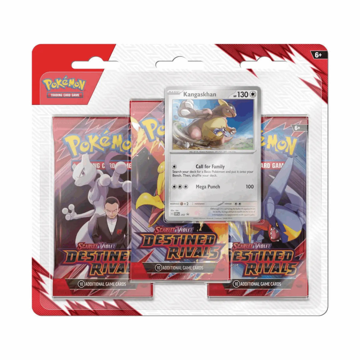Pokémon - Scarlet & Violet: Destined Rivals 3-Pack Blister - Kangaskhan - EN