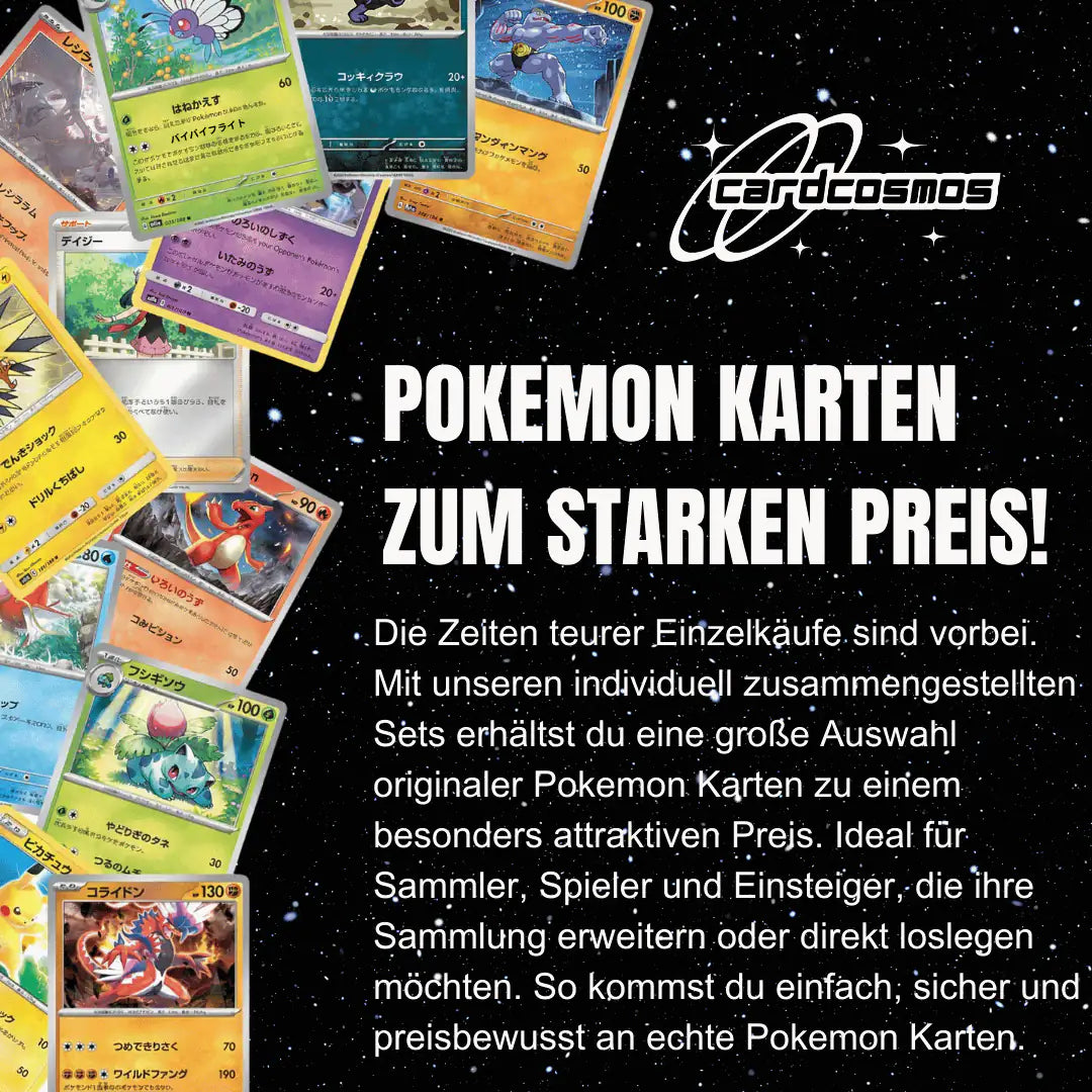 Pokémon Karten Set Japanisch – 30 Karten inkl. 4 Holo + 100 Kartenhüllen