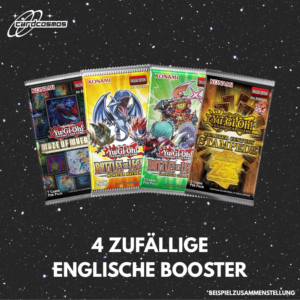 Yu-Gi-Oh! Mystery Booster Set Englisch – 4 verschiedene zufällige Booster