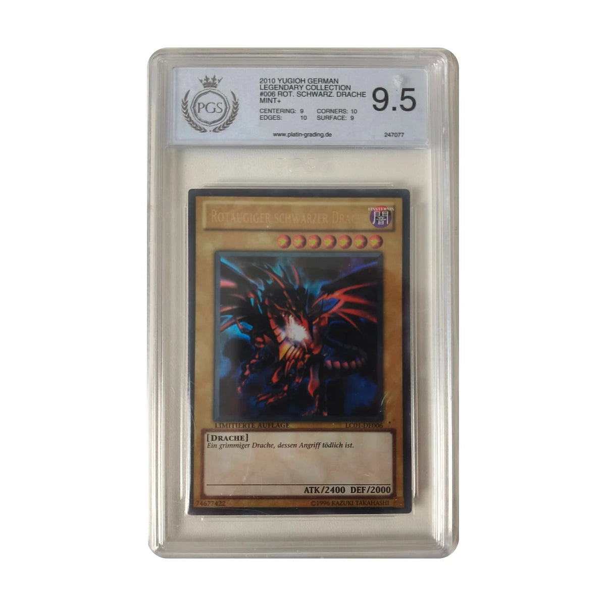 Yu-Gi-Oh! - Rotäugiger Schwarzer Drache LC01-DE006 – PGS 9.5 Mint+