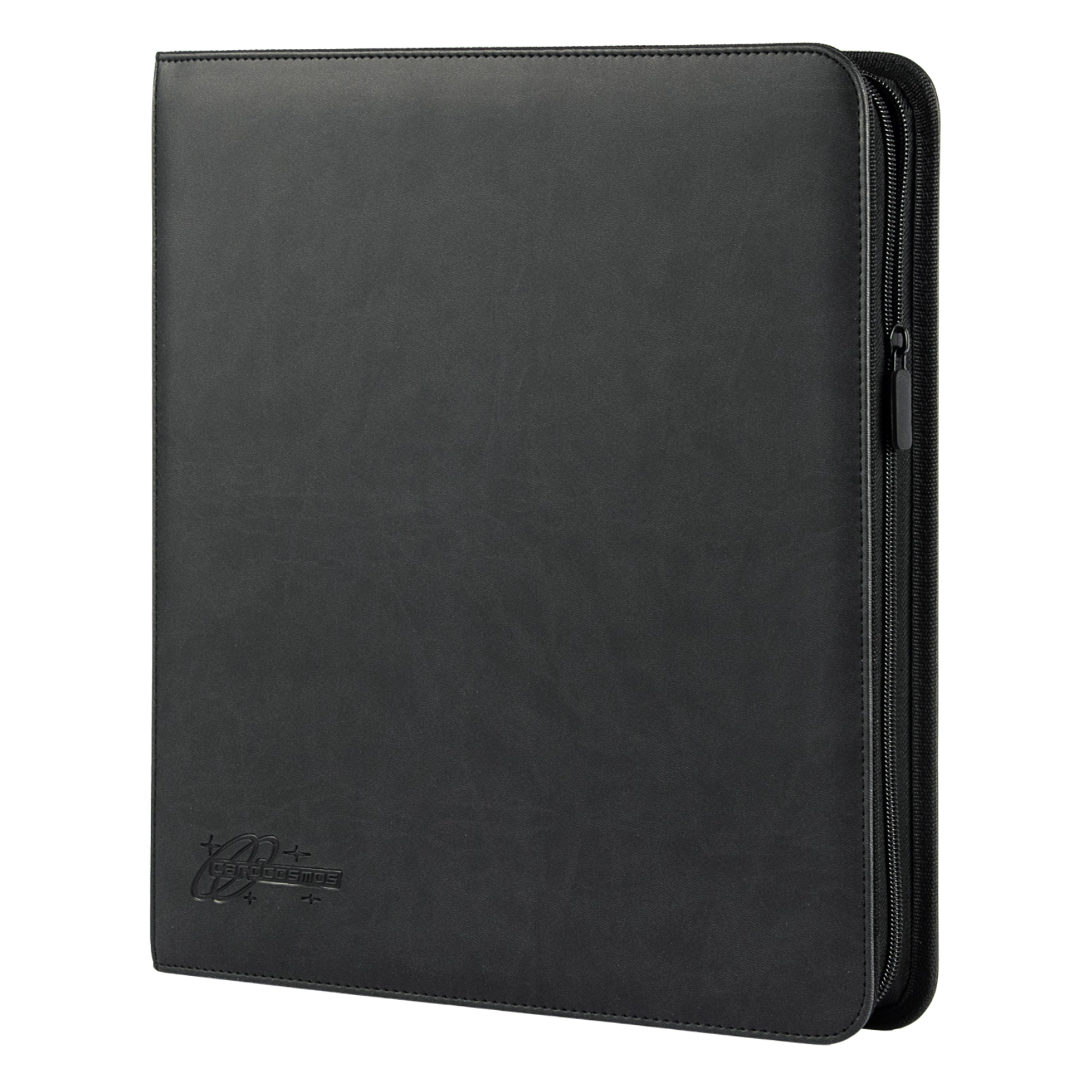 cardcosmos - Raccoglitore con zip premium 12 tasche in pelle - Nero