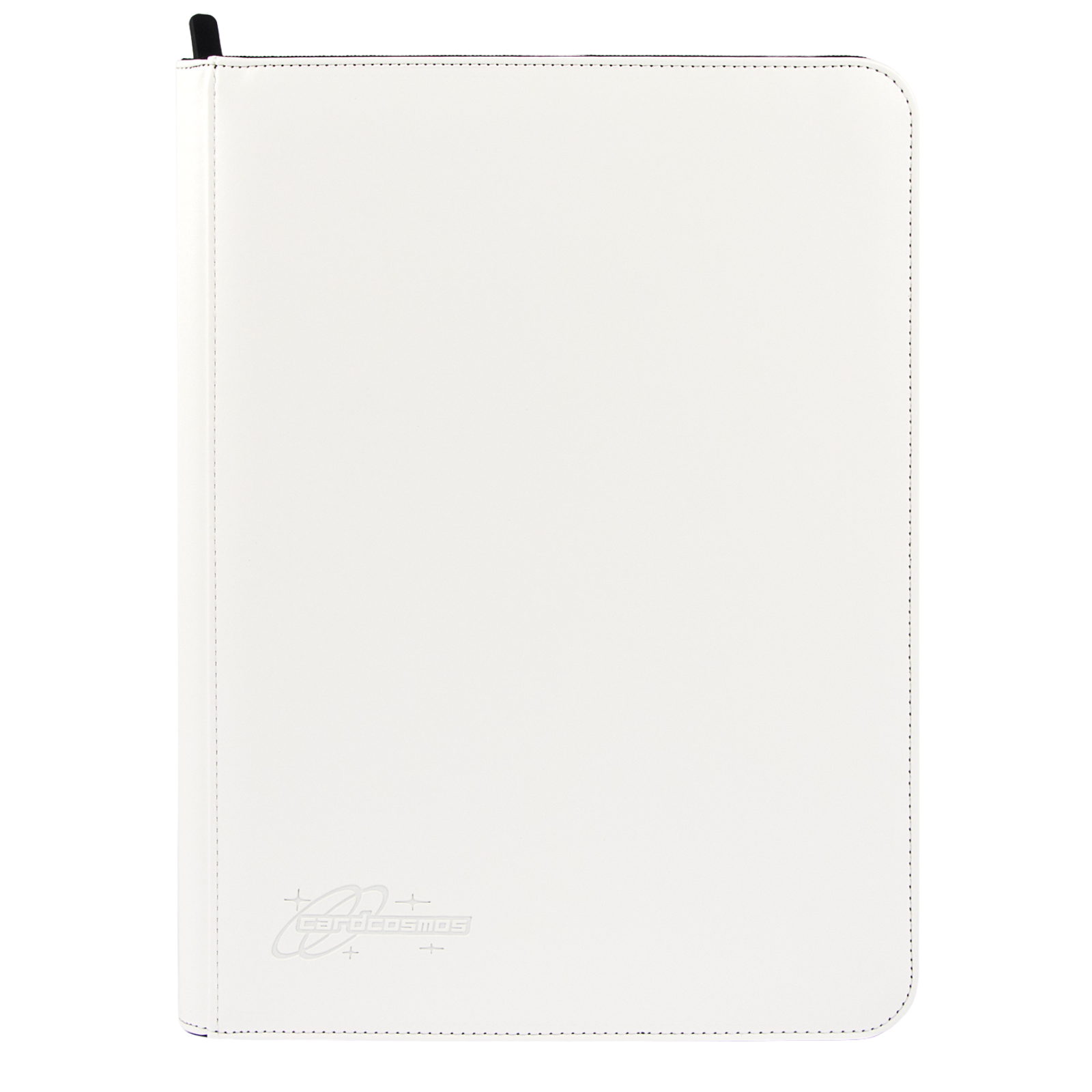 cardcosmos - Raccoglitore premium in pelle con zip e 9 tasche - Bianco