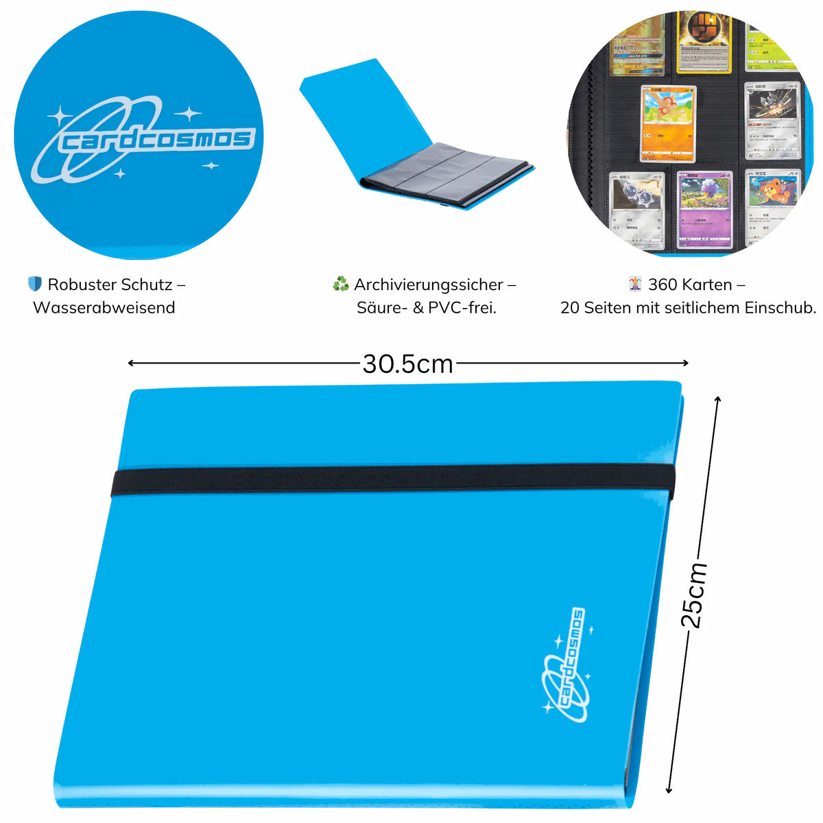 cardcosmos - 9 Pocket Basic Strap Binder - Hellblau