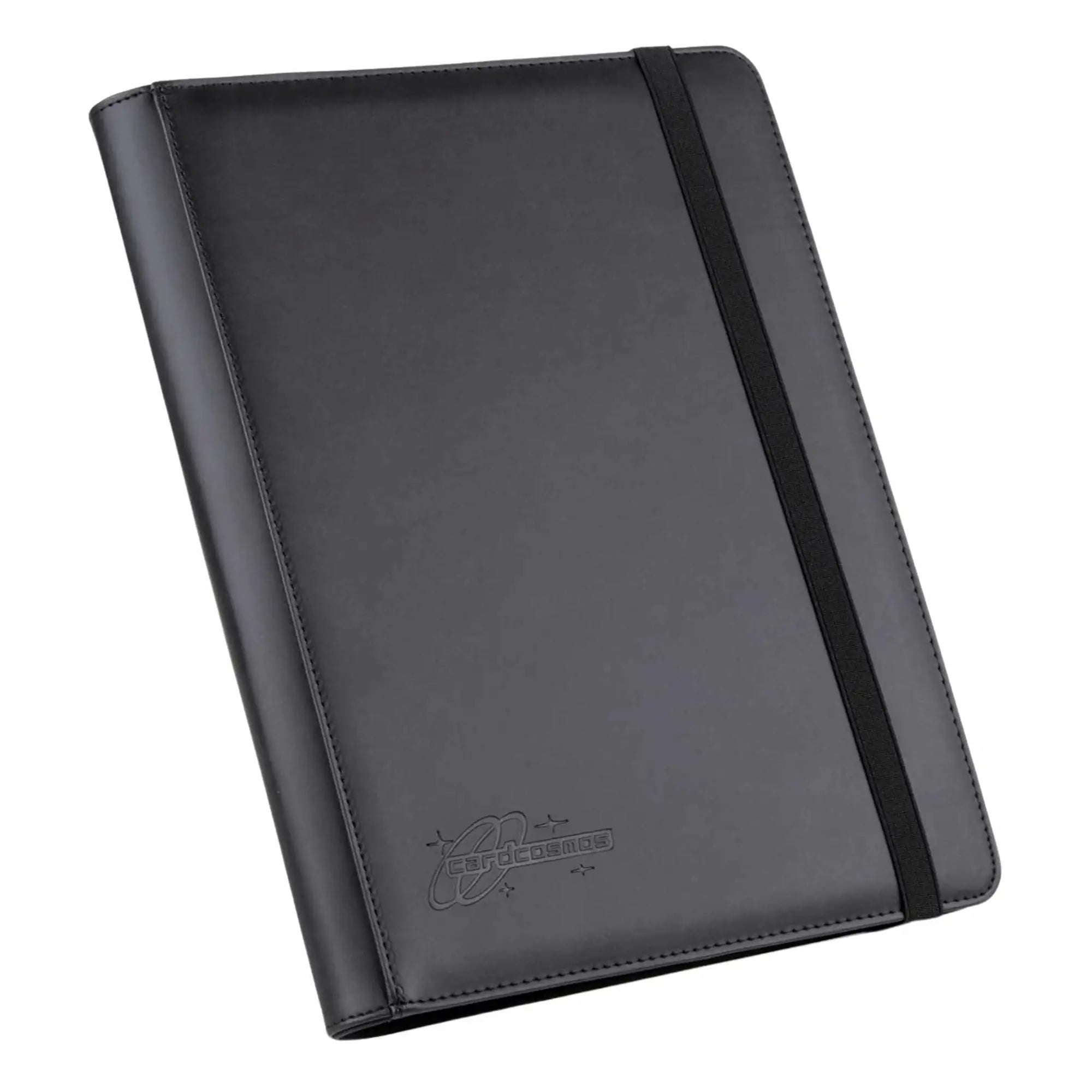 cardcosmos - 9 Pocket Strap Premium Leather Binder - Schwarz